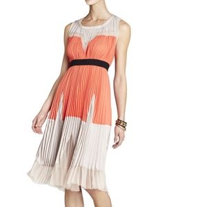 Lucea Color Blocked A-Line Dress with Mesh Detail